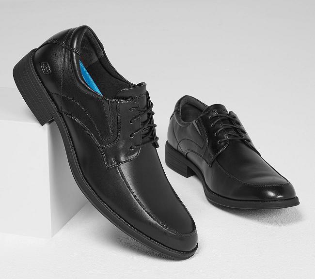 Zapatos Sin Cordones Skechers Hombre - Larken Negro HZSYJ9102